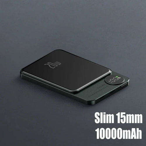 Magnetic Power Bank Wireless External Auxiliary Battery Pack Taupe Gaia