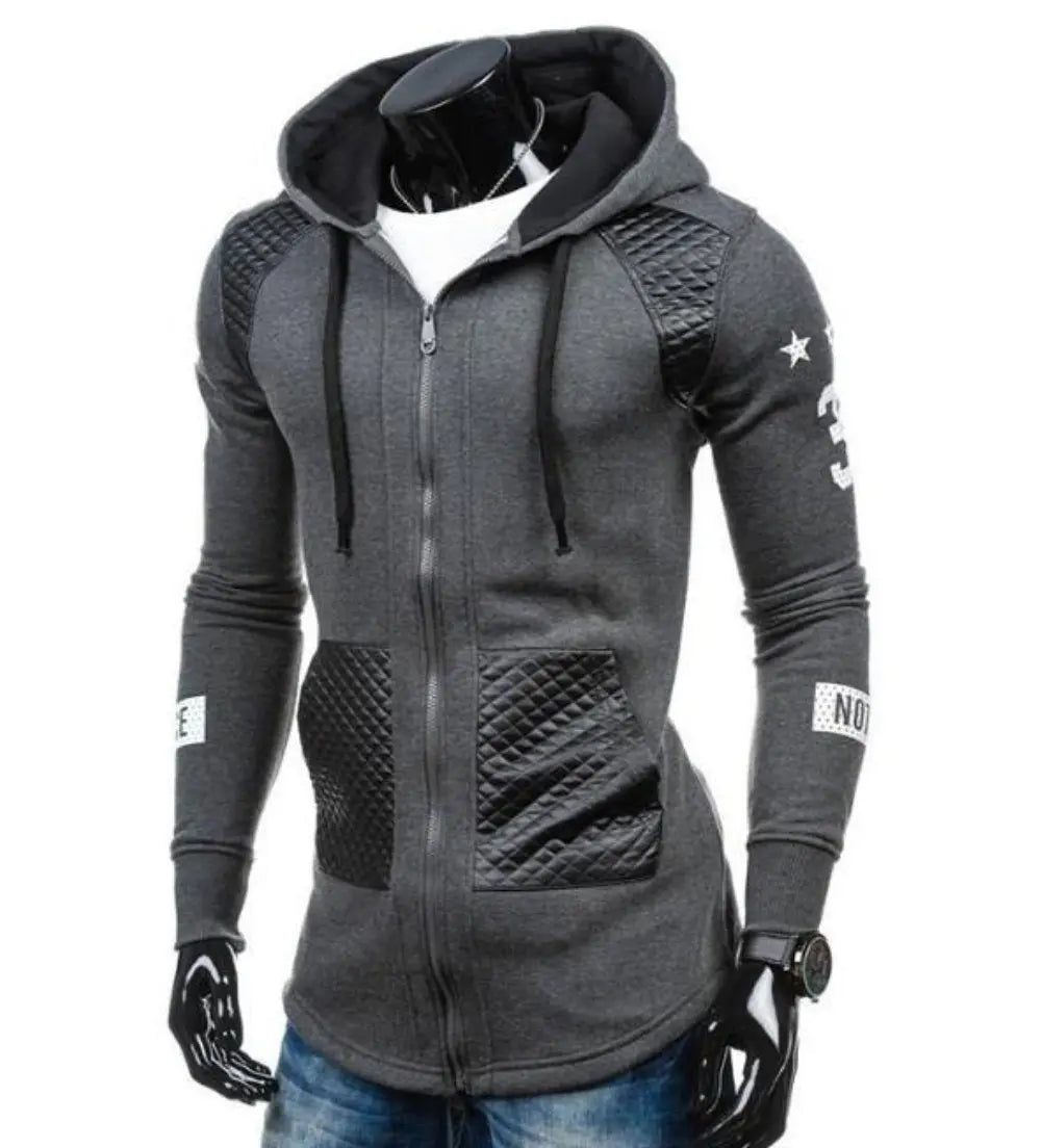 Mens Street Style Biker Hoodie Yellow Pandora