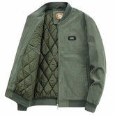 Mens Round Collar Winter Zipped Up Elbow Patch Jacket Yellow Pandora