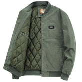 Mens Round Collar Winter Zipped Up Elbow Patch Jacket Yellow Pandora