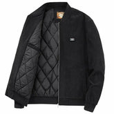 Mens Round Collar Winter Zipped Up Elbow Patch Jacket Yellow Pandora