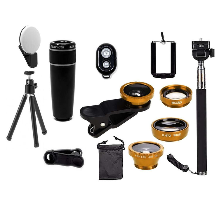 11 in 1 Smartphone Camera Lens Kit – Tech Accessories | Bluetooth Salmon Lucky