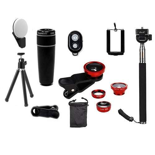 11 in 1 Smartphone Camera Lens Kit – Tech Accessories | Bluetooth Salmon Lucky