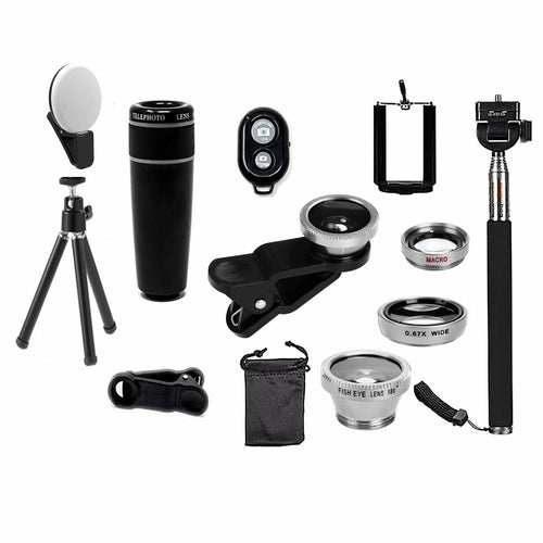 11 in 1 Smartphone Camera Lens Kit – Tech Accessories | Bluetooth Salmon Lucky