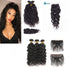 10A Grade 3/4 Water Wave Human Hair bundles with  4x4 Closures & 13x4 Cerise Alfie