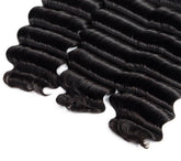 Brazilian 3/4 Fancy Deep Wavy Fumi Human Hair bundles with 4x4 Closure Cerise Alfie