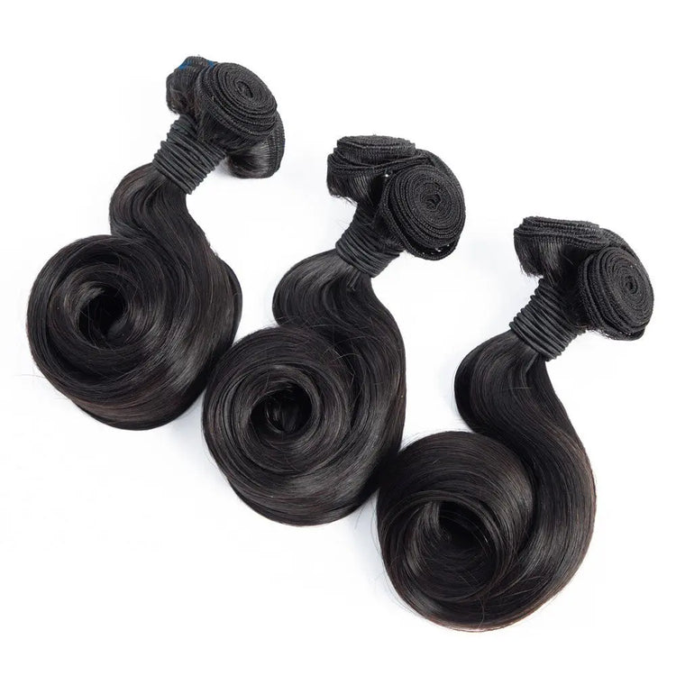 10A Grade Brazilian Egg Curl Fumi Human Hair Bundles With 4x4 Closure Cerise Alfie