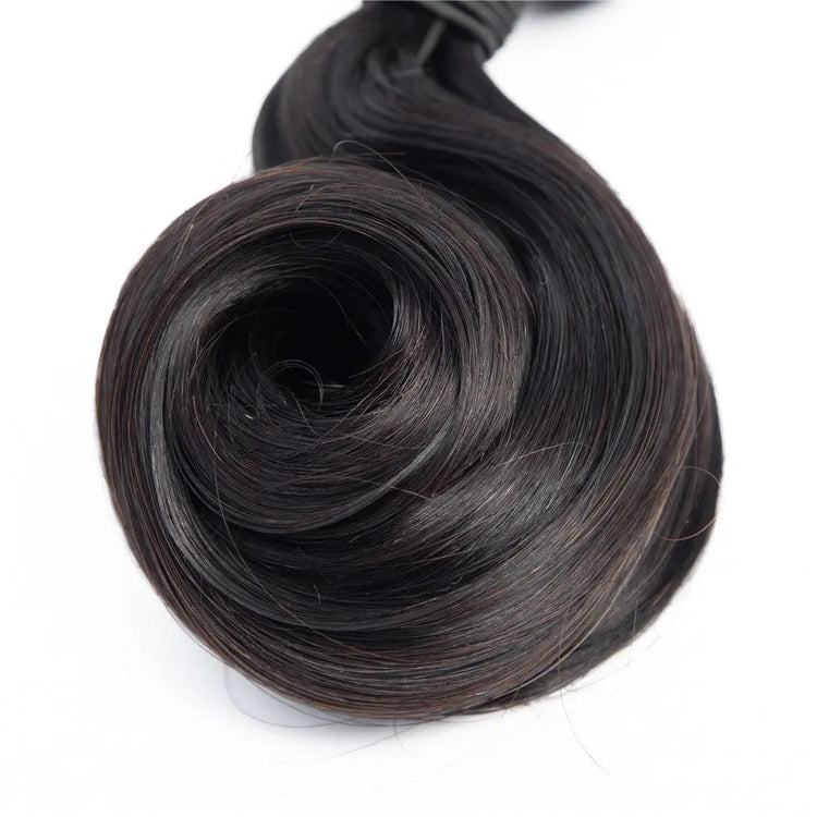 10A Grade Brazilian Egg Curl Fumi Human Hair Bundles With 4x4 Closure Cerise Alfie