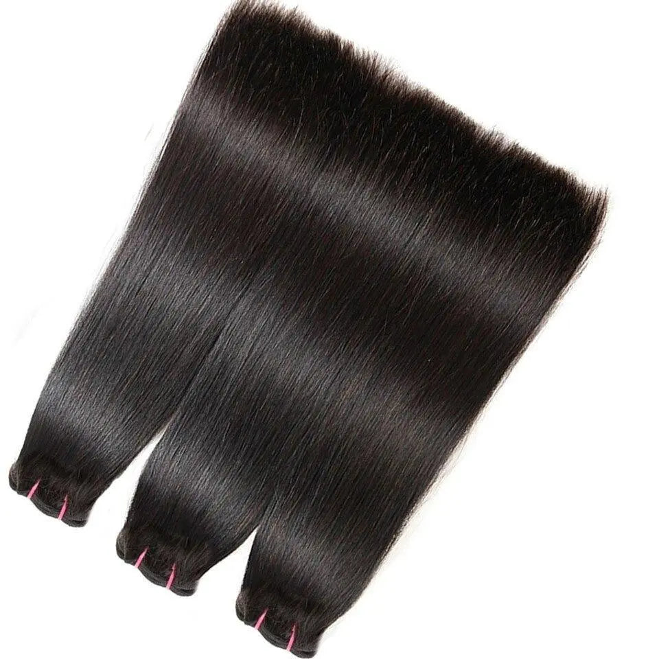 Super Double Drawn 12A Grade Straight Hair BUNDLES with CLOSURES & FRO Cerise Alfie