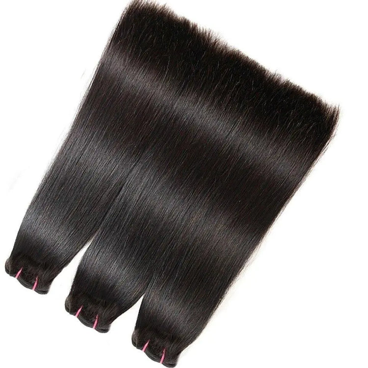 Super Double Drawn 12A Grade Straight Hair BUNDLES with CLOSURES & FRO Cerise Alfie