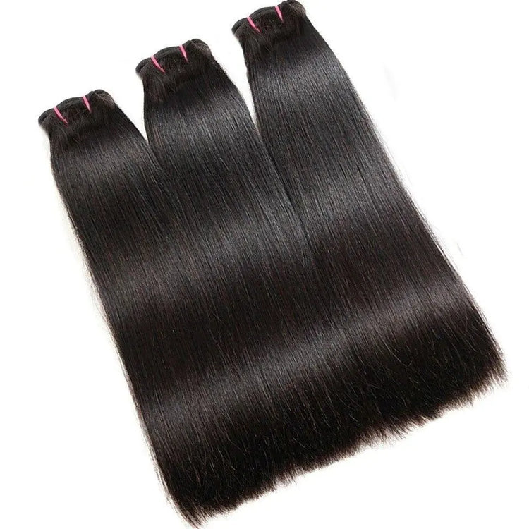 Super Double Drawn 12A Grade Straight Hair BUNDLES with CLOSURES & FRO Cerise Alfie