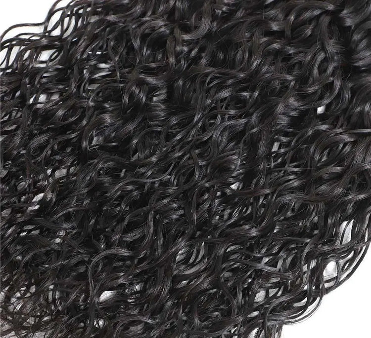 10A Grade 3/4 Water Wave Human Hair bundles with  4x4 Closures & 13x4 Cerise Alfie