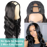 U Part Wig Body Wave Human Hair Wigs For Black Women Brazilian Remy Ha Cerise Alfie