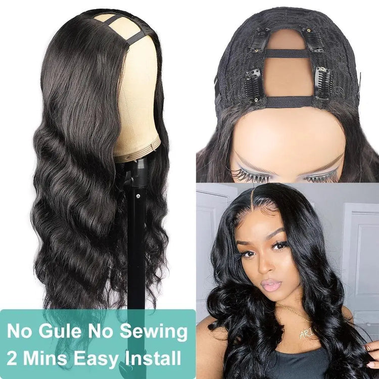 U Part Wig Body Wave Human Hair Wigs For Black Women Brazilian Remy Ha Cerise Alfie