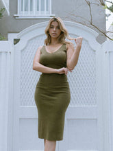 Uptown Knit Midi Dress Azure Thanatos