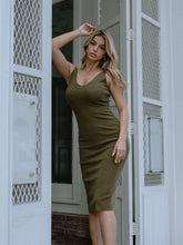 Uptown Knit Midi Dress Azure Thanatos