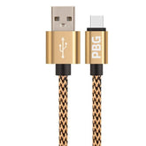 PBG 10FT Nylon Woven Zebra Pattern Fast Charging Cable for iPhone and Fuchsia Electra