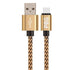 PBG 10FT Nylon Woven Zebra Pattern Fast Charging Cable for iPhone and Fuchsia Electra