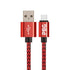 PBG 10FT Nylon Woven Zebra Pattern Fast Charging Cable for iPhone and Fuchsia Electra