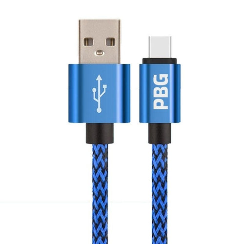 PBG 10FT Nylon Woven Zebra Pattern Fast Charging Cable for iPhone and Fuchsia Electra