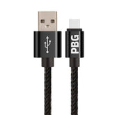 PBG 10FT Nylon Woven Zebra Pattern Fast Charging Cable for iPhone and Fuchsia Electra