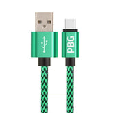 PBG 10FT Nylon Woven Zebra Pattern Fast Charging Cable for iPhone and Fuchsia Electra