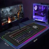 tapis de souris lumineux RGB grande taille avec éclairage LED multicolore pour gamers