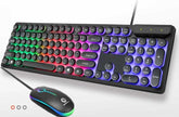 Set clavier mécanique jeu Ninja Dragons Z9i blanc rétro avec souris USB filaire éclairée