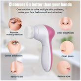 5 in 1 Face Massage Cleansing Brush Set Yellow Pandora