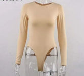 O Neck Long Sleeve Bodysuit Grey Beech