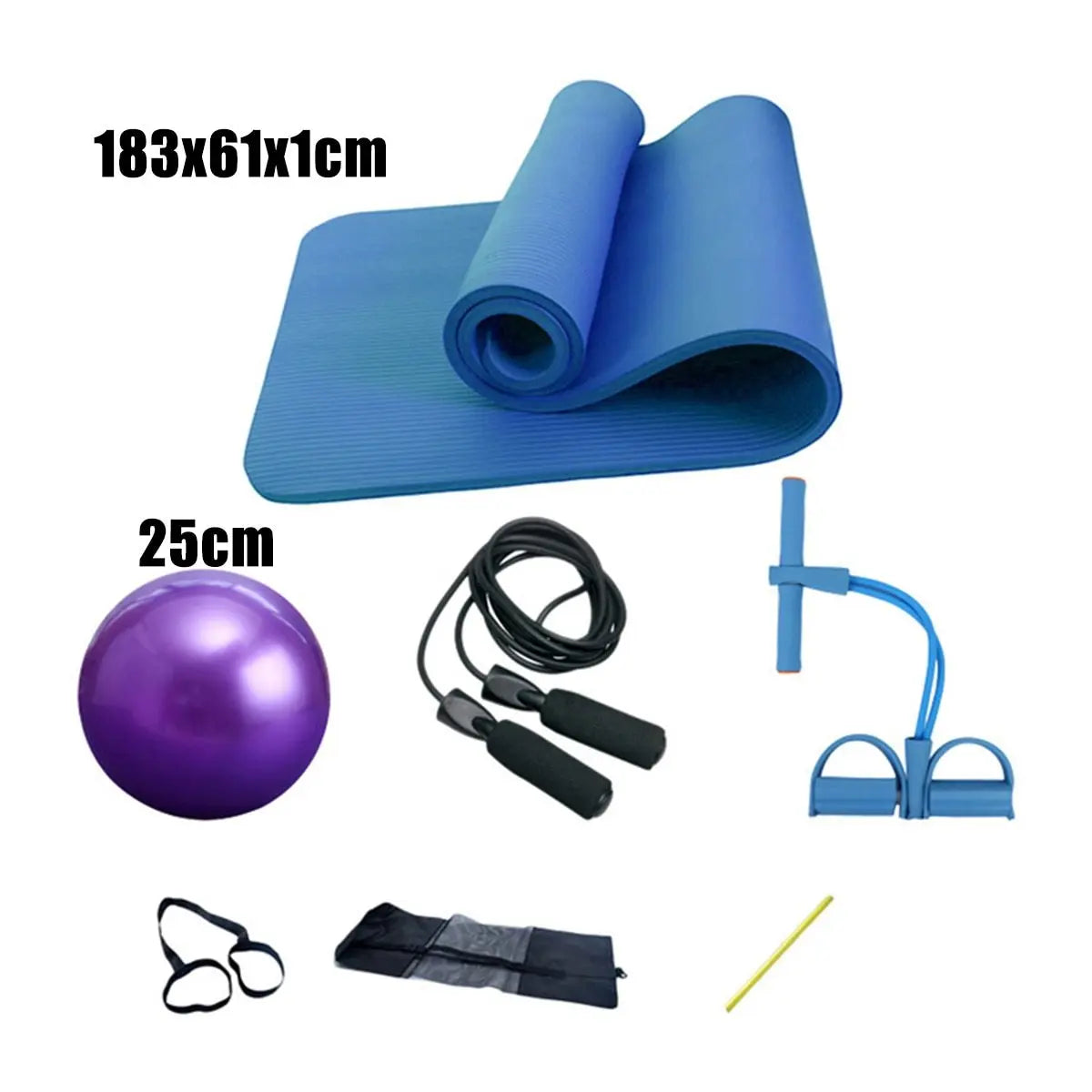 Deluxe Yoga Fitness 5 pcs Exercise Set Yellow Pandora