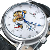Montre tourbillon automatique en cuir de luxe pour hommes style casual