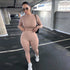 Ensemble vêtements de sport pour femmes manches longues automne noir blanc kaki gris