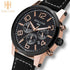Montre homme cwp Large dial bracelet cuir vintage quartz analogique étanche