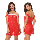 Women Underwear Bras Set Sleepwear Lingerie For Erotic Christmas Red Blue Charlie