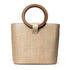 Sac en paille tressé pour femmes, mode plage, sac à main à rayures patchwork en nylon et toile
