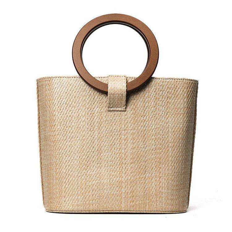Sac en paille tressé pour femmes, mode plage, sac à main à rayures patchwork en nylon et toile