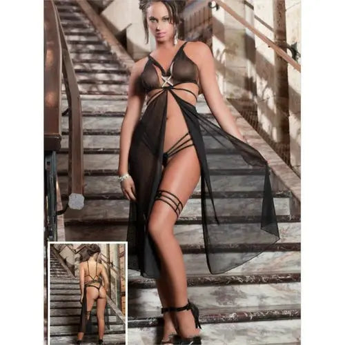 Sexy Women 3 Piece Set Lingerie Slips Toy Exotic Queen Lingerie Jade