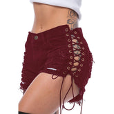 Bandage Shorts Womens Cotton Shorts Summer Pants Fashion Sexy Jeans Blue Charlie
