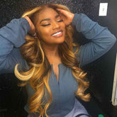 Full Lace Human Hair Wigs Colored Lace Frontal Wig Wavy 13x4 Lace Blue Charlie