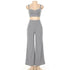 White Two Piece Set Women Knitted Tracksuit Sleeveless Strapless Crop Blue Charlie