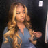 Full Lace Human Hair Wigs Colored Lace Frontal Wig Wavy 13x4 Lace Blue Charlie
