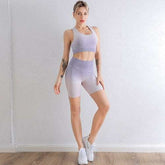 Sports Set Women Gradient Fitness Yoga Tracksuit Gym Jogging – Women&