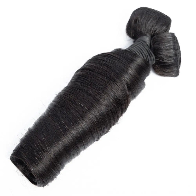 10A Grade 3/4 Straight Bouncy Curl Fumi Human Hair bundles with 4x4 Cl Cerise Alfie