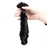 10A Grade 3/4 Straight Bouncy Curl Fumi Human Hair bundles with 4x4 Cl Cerise Alfie