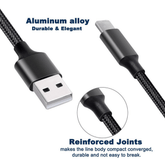 3-in-1 Nylon Braided 4FT 3A Charging Cable (8Pin, Type-C, Micro USB) Fuchsia Electra