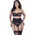 SATIN & SHEER LACE GARTER BELT OH LA LA CHERI (OH3129) Lime Lucy