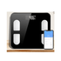 Balance de graisse corporelle noire avec application Bluetooth en verre trempé et base ABS