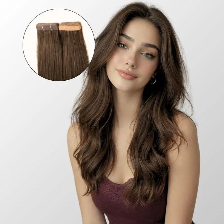 Chocolate Brown (2Q) Tape-In Hair Extensions (50g - 100g) Ivory Blackhaw