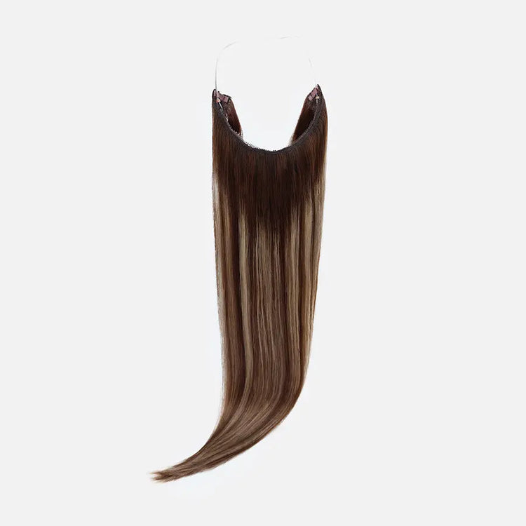 Honey Blonde Balayage (1A/1A+4Q) Halo Hair Extensions (75g-120g) Ivory Blackhaw